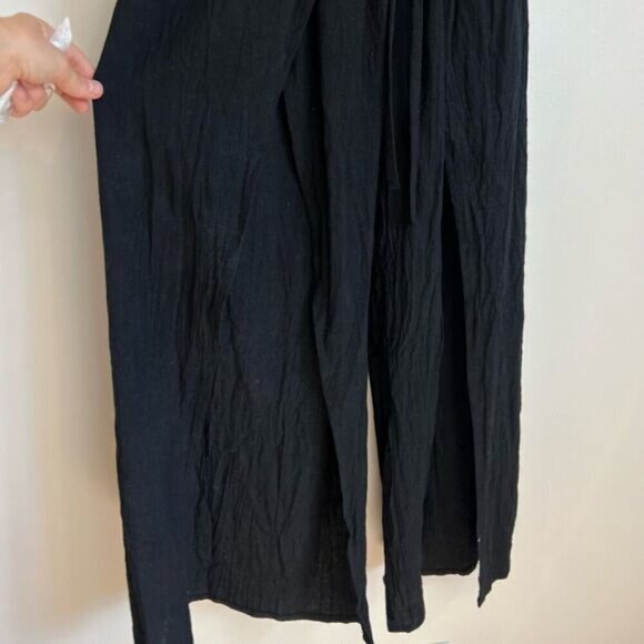 Unbranded Women’s Small Black Sleeveless Wrap Pants Jumpsuit One Piece Flowy - Picture 9 of 14